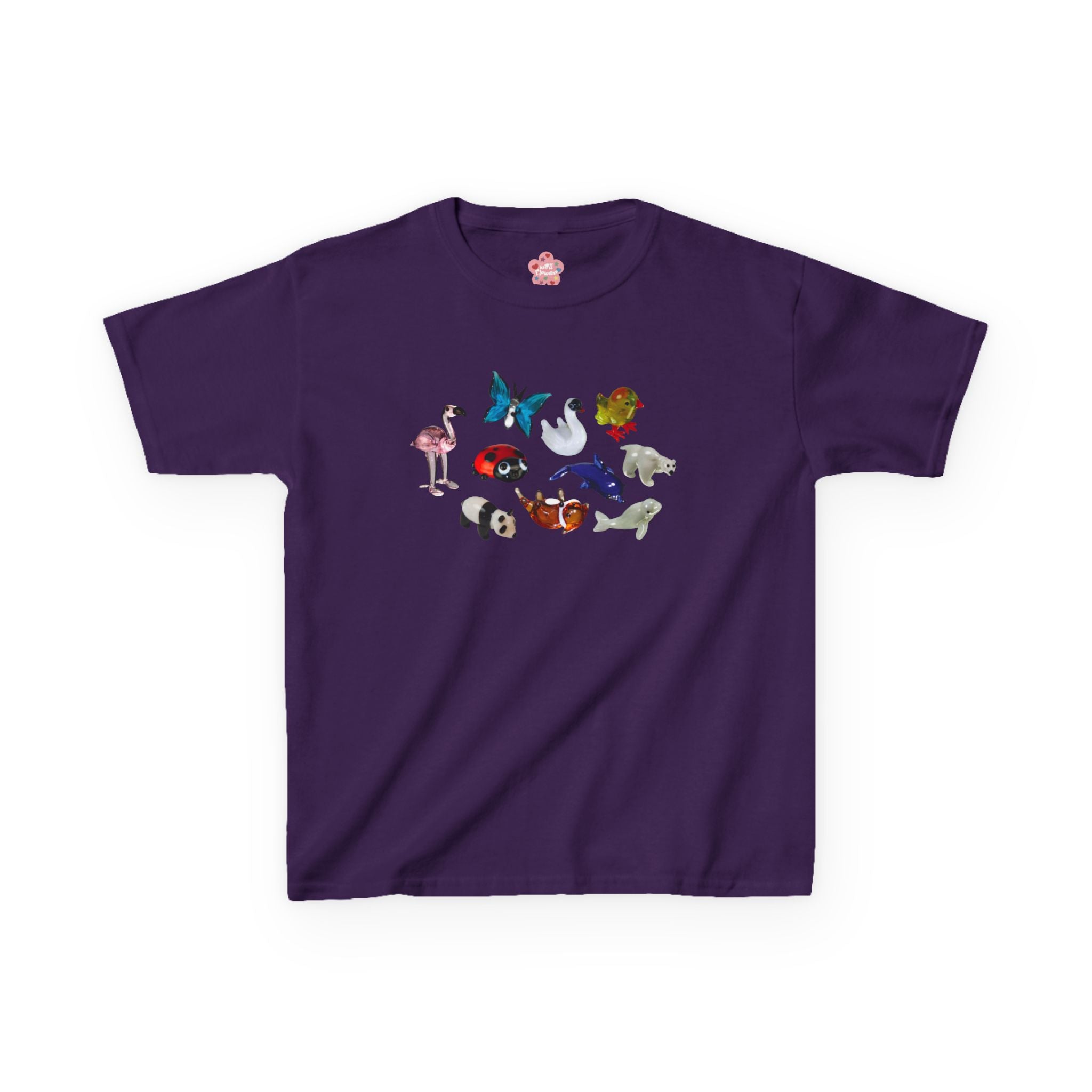 Camiseta ajustada con animales de cristal
