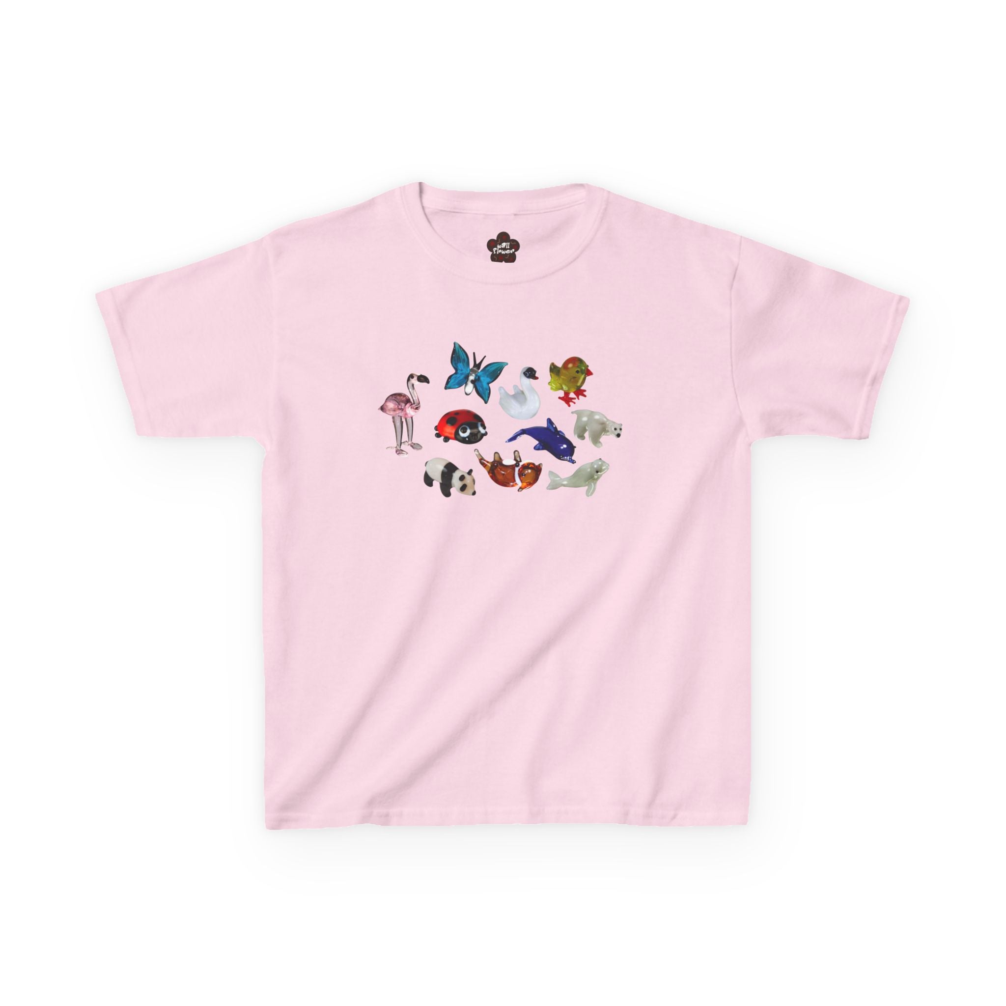Camiseta ajustada con animales de cristal