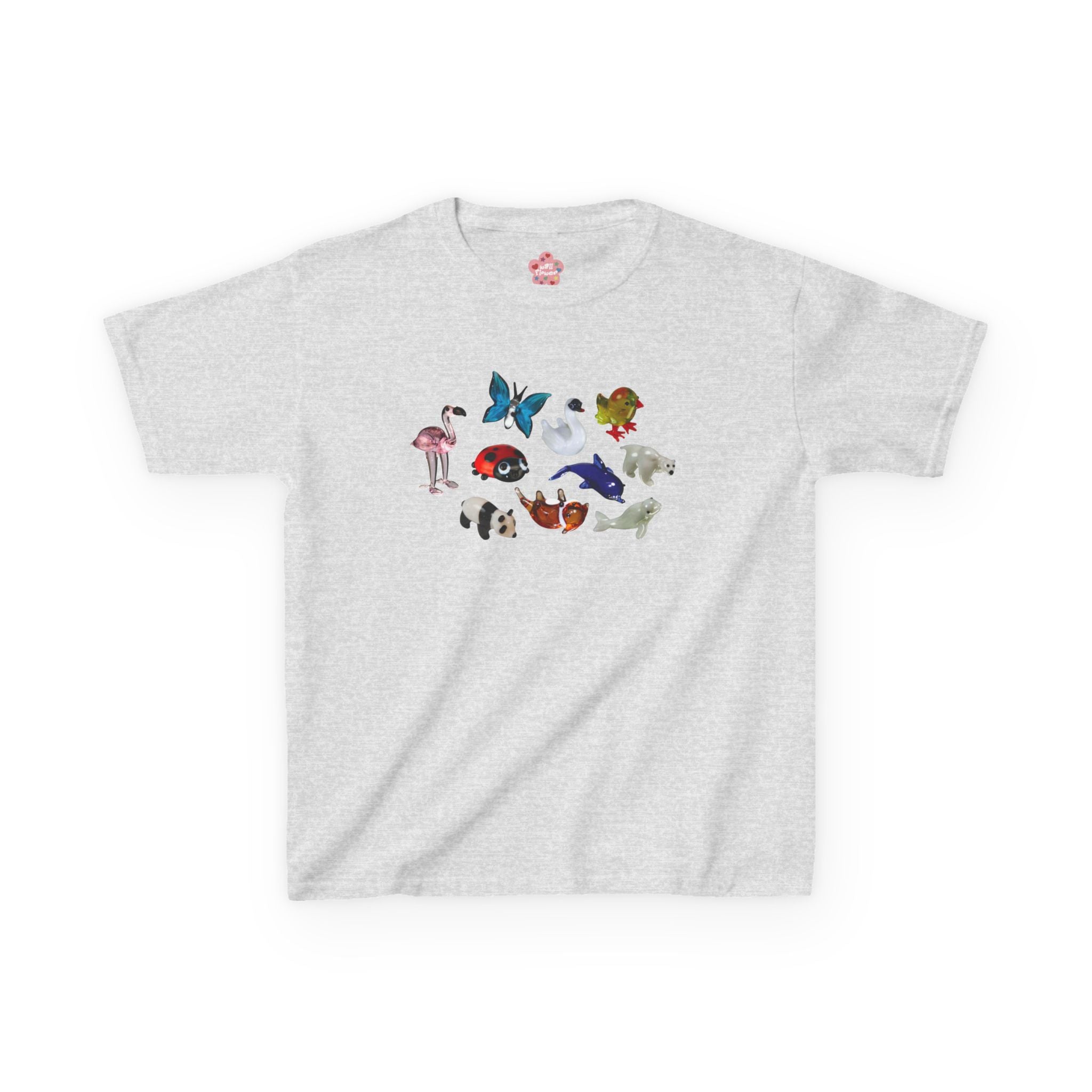 Camiseta ajustada con animales de cristal