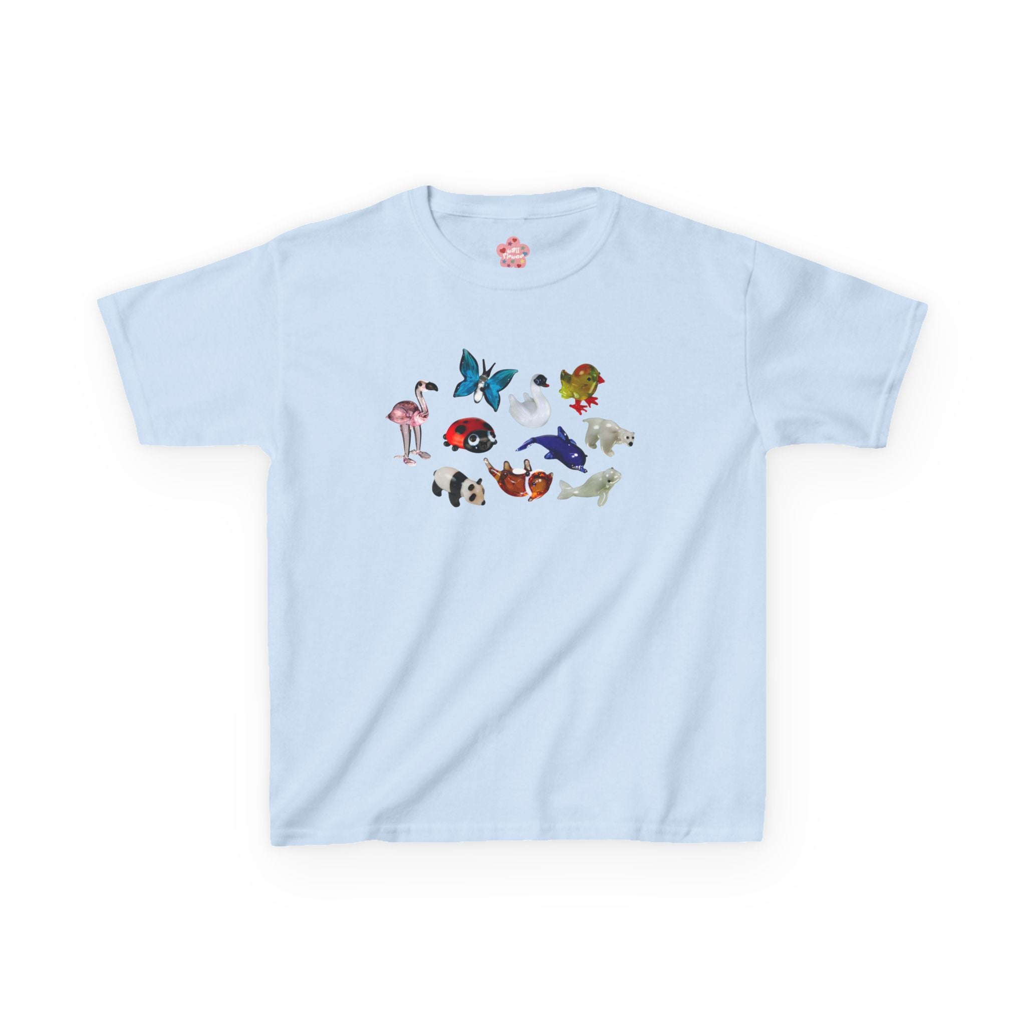 Camiseta ajustada con animales de cristal