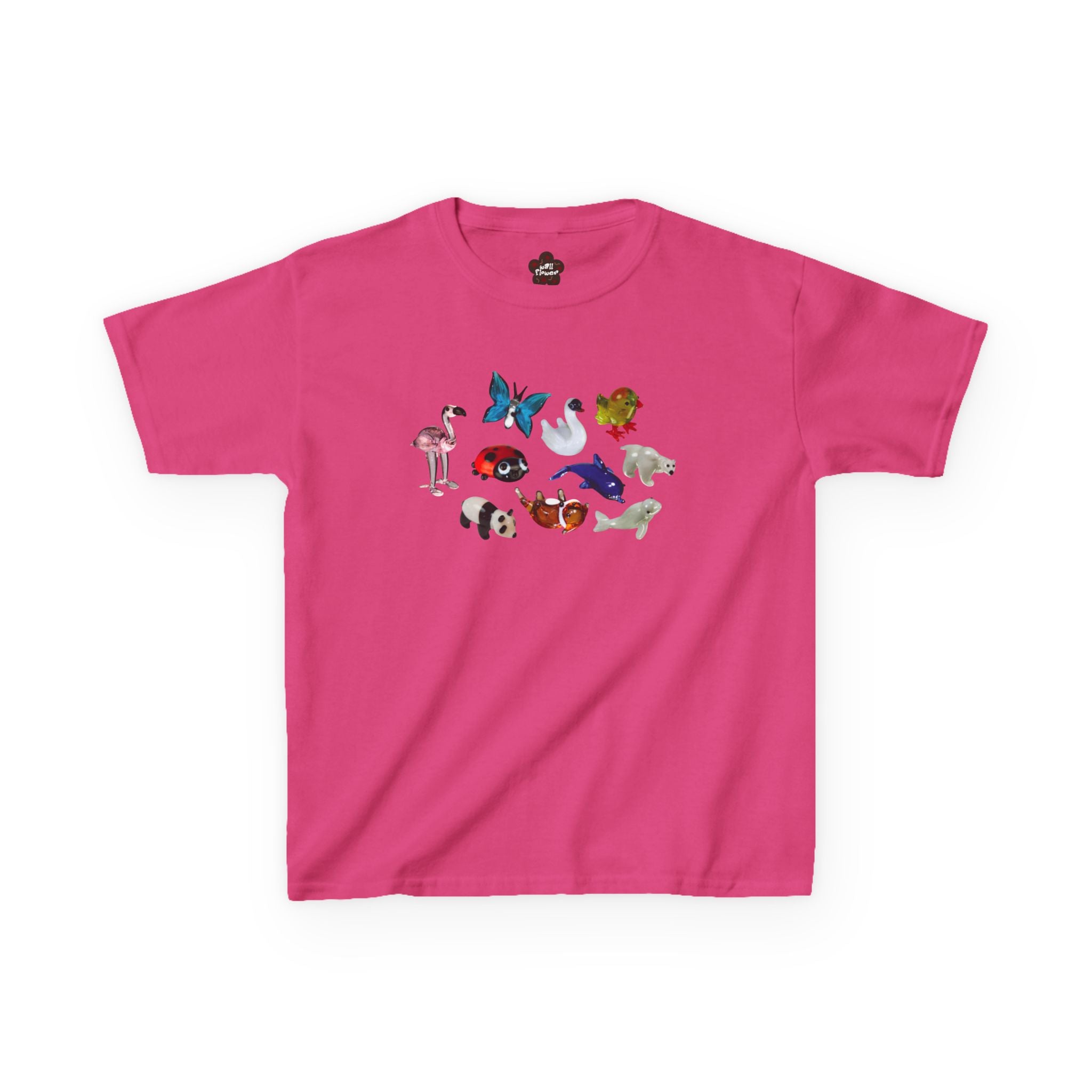 Camiseta ajustada con animales de cristal