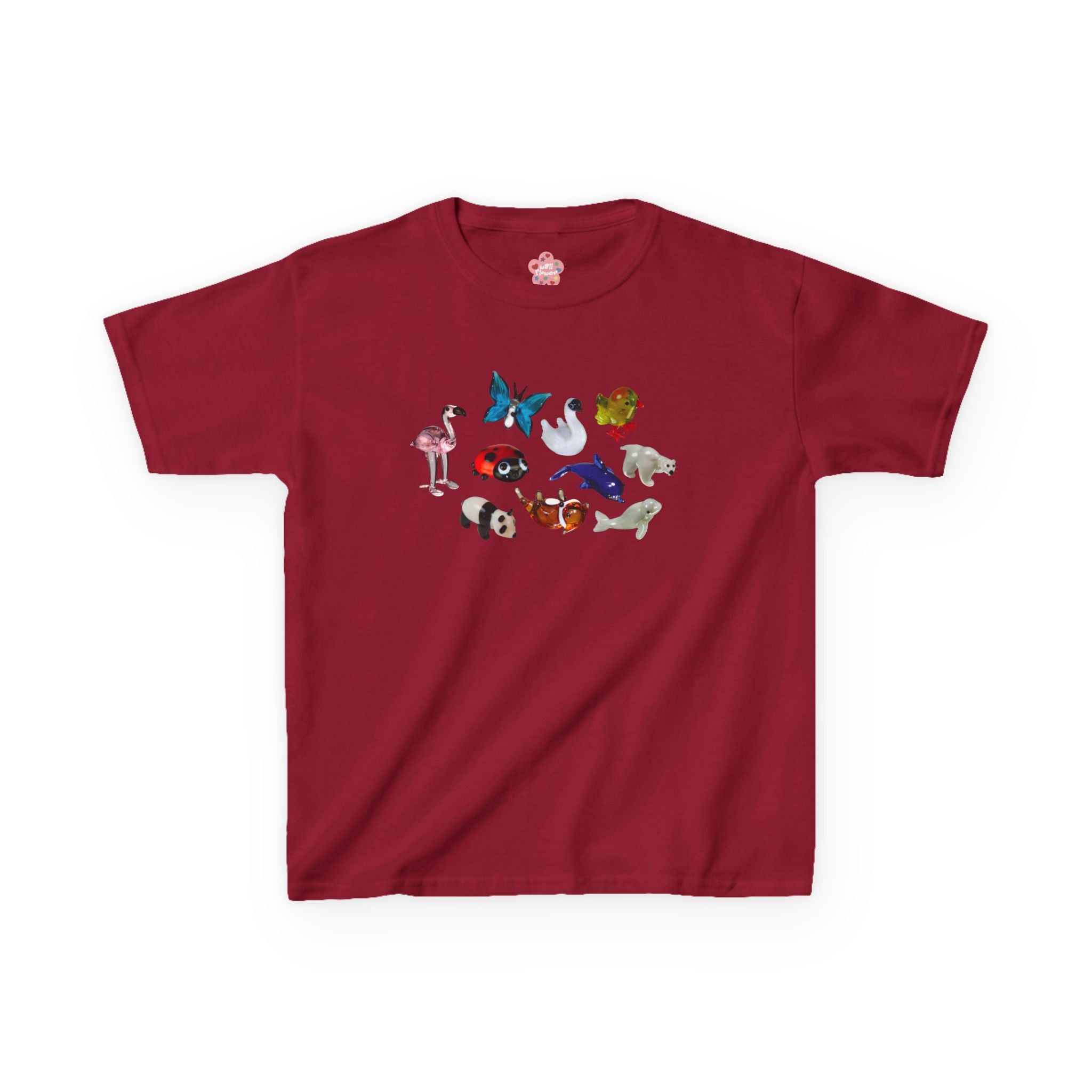 Camiseta ajustada con animales de cristal